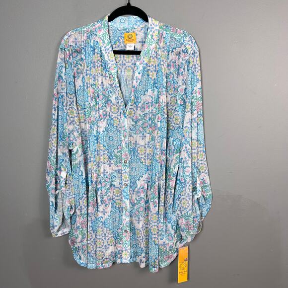 Ruby Rd. top blouse 3x floral pastel colorful light weight NWT - Picture 9 of 15